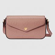 Fortok Gucci GG Super Mini Shoulder Bag Rose Beige Leather 772794 21x13.5x3cm - 1