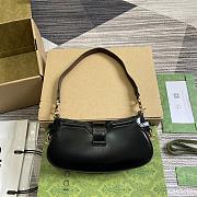 Fortok Gucci Moon Side Mini Shoulder Bag Black 786015 12x24x5cm - 2