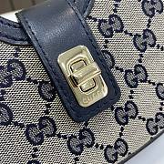 Fortok Gucci Moon Side Mini Shoulder Bag Beige & Blue Original GG Canvas 786015 12x24x5cm - 4