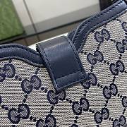 Fortok Gucci Moon Side Mini Shoulder Bag Beige & Blue Original GG Canvas 786015 12x24x5cm - 3