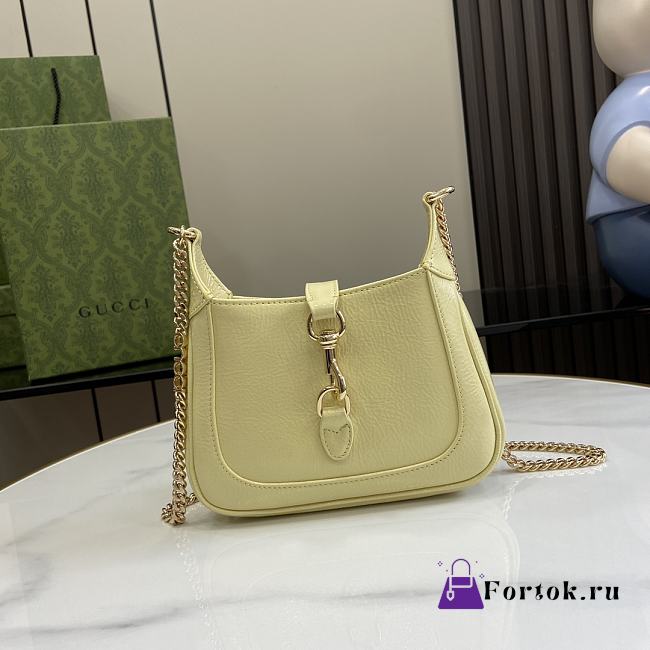 Fortok Gucci Jackie Notte Bag in Light Yellow 782889 19.5x18x3.5cm - 1