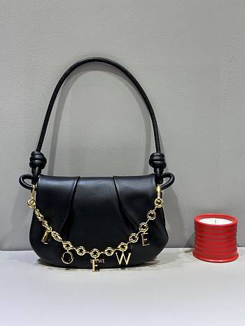 Fortok Loewe Paseo Satchel Bag in Black 25x17x8cm