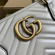 Fortok Gucci GG Marmont Medium Top Handle Bag in Light Grey 795218 35.5x16.5x7cm - 6