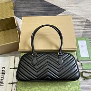 Fortok Gucci GG Marmont Medium Top Handle Bag in Black 795218 35.5x16.5x7cm - 3