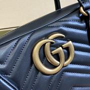 Fortok Gucci GG Marmont Medium Top Handle Bag in Black 795218 35.5x16.5x7cm - 4