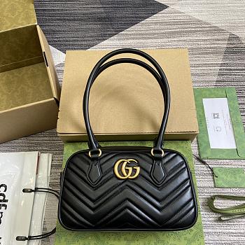 Fortok Gucci GG Marmont Small Top Handle Bag in Black 795199 25.5x15.5x6.5cm 