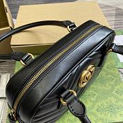 Fortok Gucci GG Marmont Small Top Handle Bag in Black 795199 25.5x15.5x6.5cm  - 6
