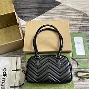 Fortok Gucci GG Marmont Small Top Handle Bag in Black 795199 25.5x15.5x6.5cm  - 3