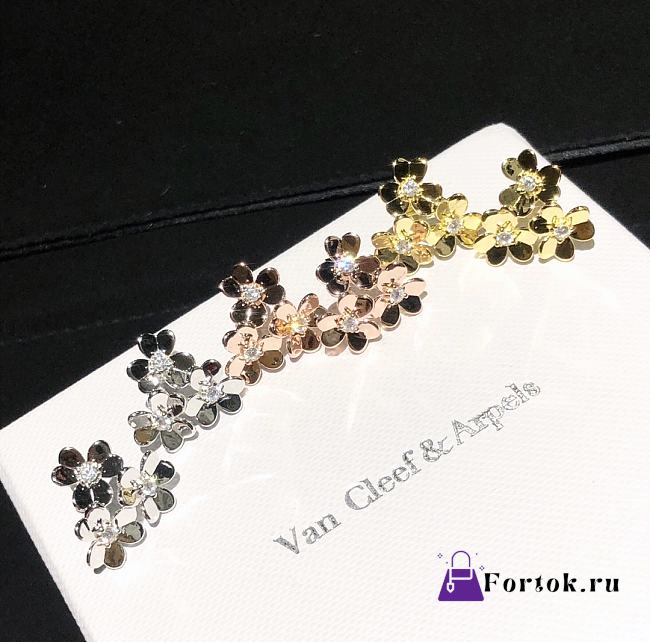 Fortok Van Cleef & Arpels Clover Three-flower Earrings Gold/Rose Gold/Silver - 1