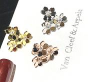 Fortok Van Cleef & Arpels Clover Three-flower Earrings Gold/Rose Gold/Silver - 4