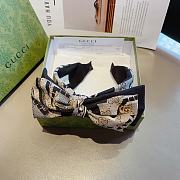 Fortok Gucci Classic Fabric Bow Headband Black/Brown - 2