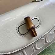 Fortok Gucci Bamboo 1947 Mini Top Handle Bag White 786482 17x12x7.5cm - 6
