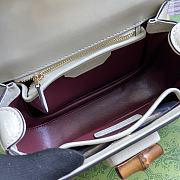 Fortok Gucci Bamboo 1947 Mini Top Handle Bag White 786482 17x12x7.5cm - 5
