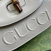 Fortok Gucci Bamboo 1947 Mini Top Handle Bag White 786482 17x12x7.5cm - 4