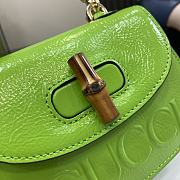 Fortok Gucci Bamboo 1947 Mini Top Handle Bag Green 675797 15x21x7cm - 3