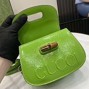 Fortok Gucci Bamboo 1947 Mini Top Handle Bag Green 675797 15x21x7cm - 2