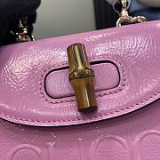Fortok Gucci Bamboo 1947 Mini Top Handle Bag Pink 675797 15x21x7cm - 6