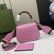 Fortok Gucci Bamboo 1947 Mini Top Handle Bag Pink 675797 15x21x7cm - 5