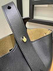 Fortok Loewe Mini Pebble Bucket Bag in Black Gold Hardware 19cm - 5