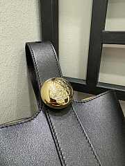 Fortok Loewe Mini Pebble Bucket Bag in Black Gold Hardware 19cm - 4