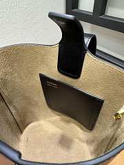 Fortok Loewe Mini Pebble Bucket Bag in Black Gold Hardware 19cm - 3