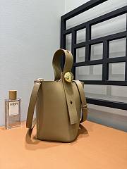 Fortok Loewe Mini Pebble Bucket Bag in Brown Gold Hardware 19cm - 5