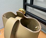 Fortok Loewe Mini Pebble Bucket Bag in Brown Gold Hardware 19cm - 4