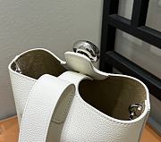 Fortok Loewe Mini Pebble Bucket Bag in Brown Silver Hardware 19cm - 5