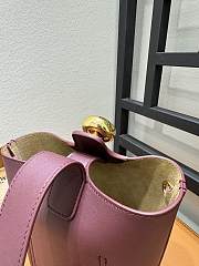 Fortok Loewe Mini Pebble Bucket Bag in Burgundy Gold Hardware 19cm - 6