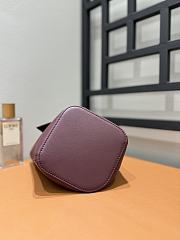 Fortok Loewe Mini Pebble Bucket Bag in Burgundy Gold Hardware 19cm - 2