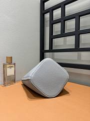 Fortok Loewe Mini Pebble Bucket Bag in Grey Silver Hardware 19cm - 2
