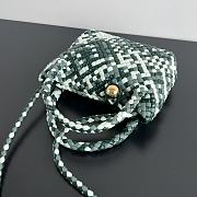 Fortok Bottega Veneta Mini Tosca Bag in Tricolor Green and White 20x15.5x7cm - 3
