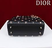 Fortok Dior Lady Dior Constellation Pearl Nails Bag in Black 20x16x8cm - 6