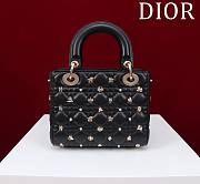 Fortok Dior Lady Dior Constellation Pearl Nails Bag in Black 20x16x8cm - 4