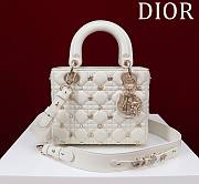 Fortok Dior Lady Dior Constellation Pearl Nails Bag in White 20x16x8cm - 1