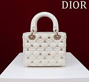 Fortok Dior Lady Dior Constellation Pearl Nails Bag in White 20x16x8cm - 6