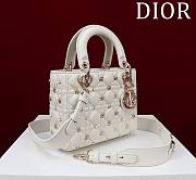 Fortok Dior Lady Dior Constellation Pearl Nails Bag in White 20x16x8cm - 4