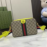 Fortok Gucci Ophidia GG Small Crossbody Bag Beige and Fluorescent Yellow 699439 23.5x16x4.5cm - 1