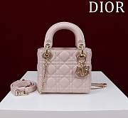 Fortok Dior Lady Cannage Bag in Light Pink 17x15x7cm  - 1