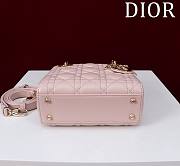 Fortok Dior Lady Cannage Bag in Light Pink 17x15x7cm  - 6