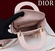 Fortok Dior Lady Cannage Bag in Light Pink 17x15x7cm  - 5