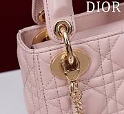 Fortok Dior Lady Cannage Bag in Light Pink 17x15x7cm  - 4