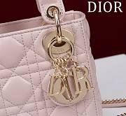 Fortok Dior Lady Cannage Bag in Light Pink 17x15x7cm  - 3