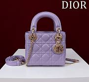 Fortok Dior Lady Cannage Bag in Purple 17x15x7cm  - 1