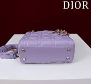 Fortok Dior Lady Cannage Bag in Purple 17x15x7cm  - 6