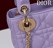 Fortok Dior Lady Cannage Bag in Purple 17x15x7cm  - 5