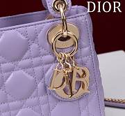 Fortok Dior Lady Cannage Bag in Purple 17x15x7cm  - 4