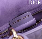 Fortok Dior Lady Cannage Bag in Purple 17x15x7cm  - 3