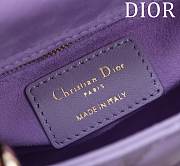 Fortok Dior Lady Cannage Bag in Purple 17x15x7cm  - 2