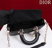 Fortok Dior Lady D-Joy Lambskin Cannage Bag Black 22x12x6cm - 5